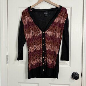 Y2K Blouse Womens Small Long Sleeve Vintage USA Red Orange Witchy Grunge Gothic